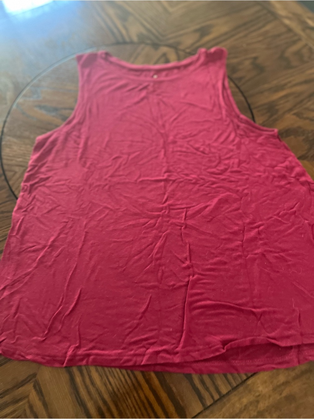 J&B Pink Solid Stretch Knit Round Neck Sleeveless Tank Top Women’s M # 540